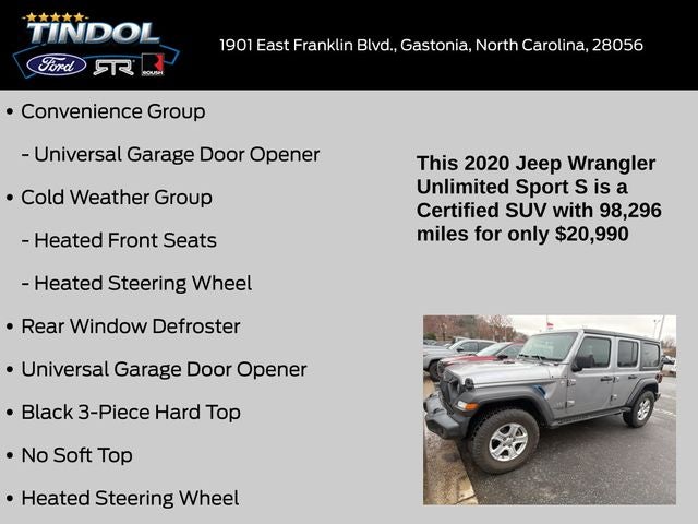 2020 Jeep Wrangler Unlimited Sport S