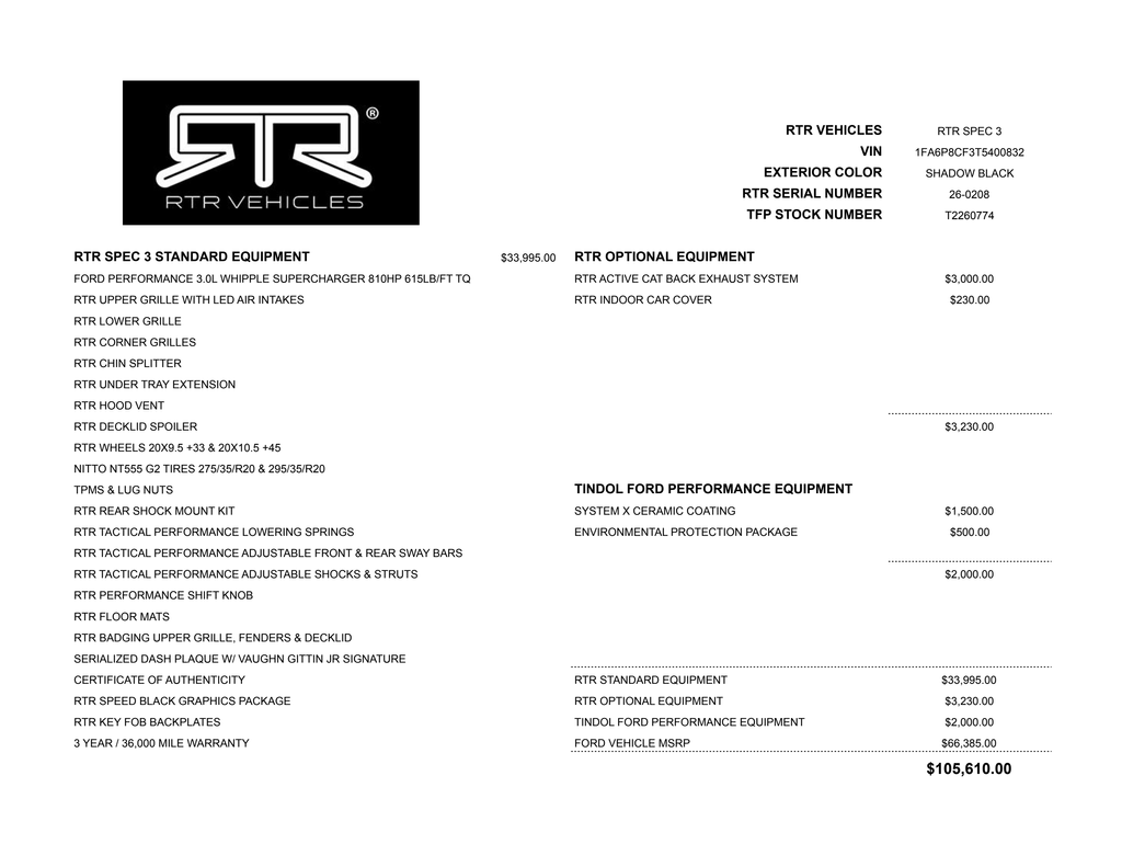 2026 Ford Mustang RTR Spec 3