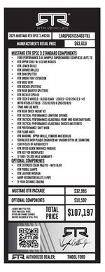 2025 Ford Mustang RTR SPEC 3 SC CORPORATE DEMO