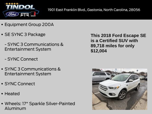 2018 Ford Escape SE