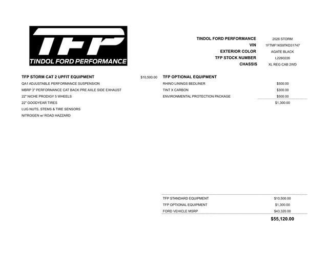2026 Ford F-150 TFP STORM CAT 2