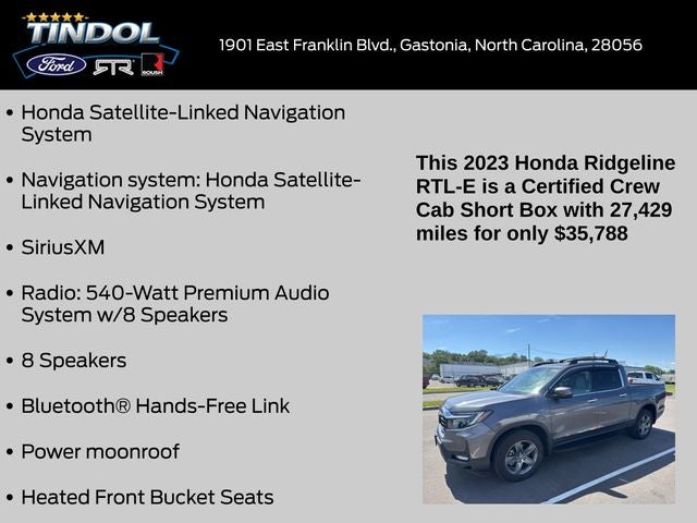 2023 Honda Ridgeline RTL-E