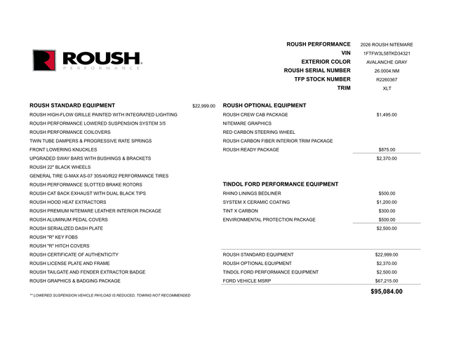 2026 Ford F-150 ROUSH F-150 NITEMARE