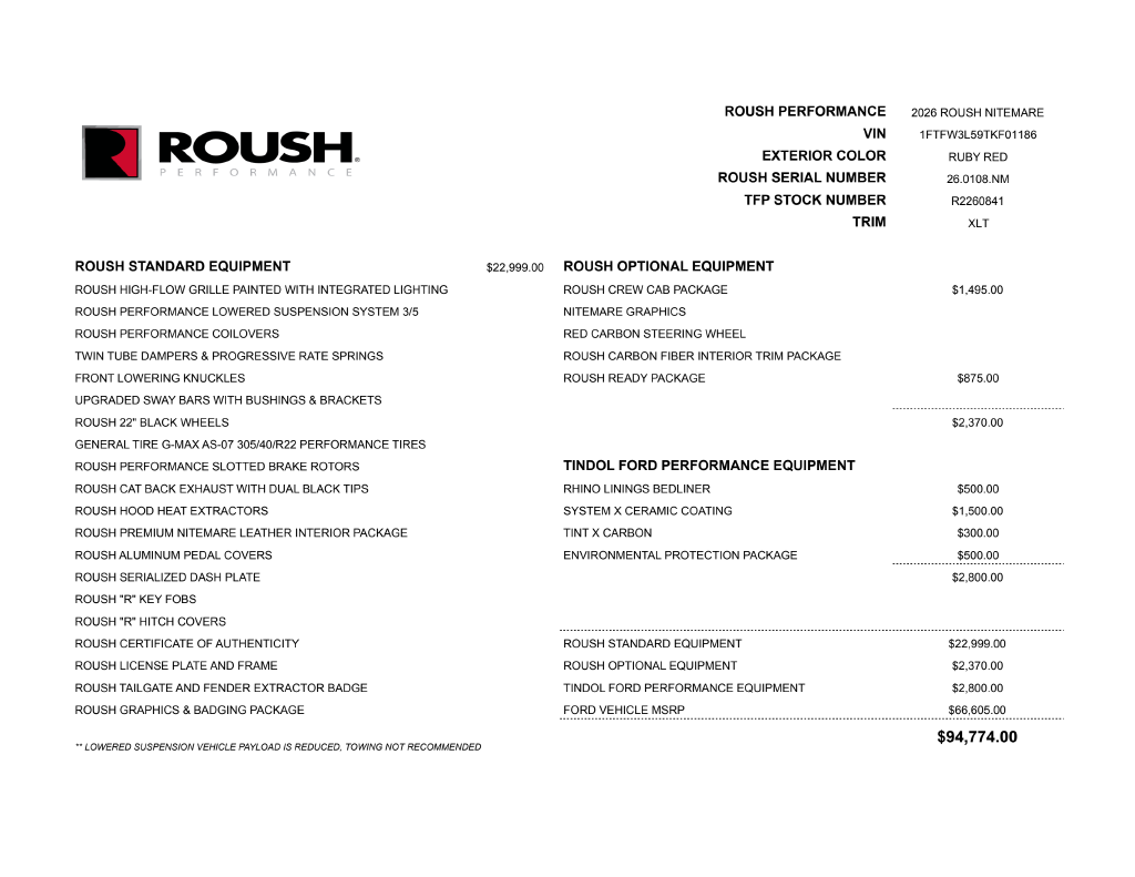 2026 Ford F-150 ROUSH F-150 NITEMARE