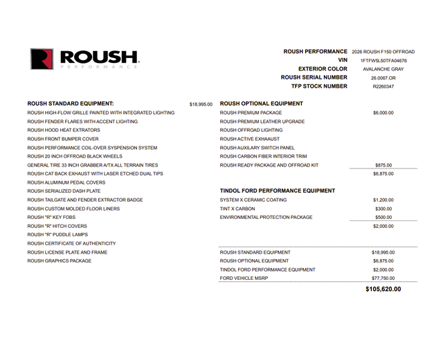 2026 Ford F-150 ROUSH F-150