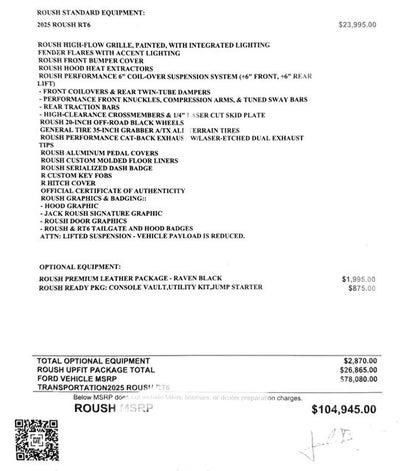 2025 Ford F-150 ROUSH F-150 RT6