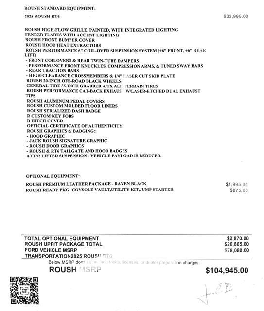 2025 Ford F-150 ROUSH F-150 RT6