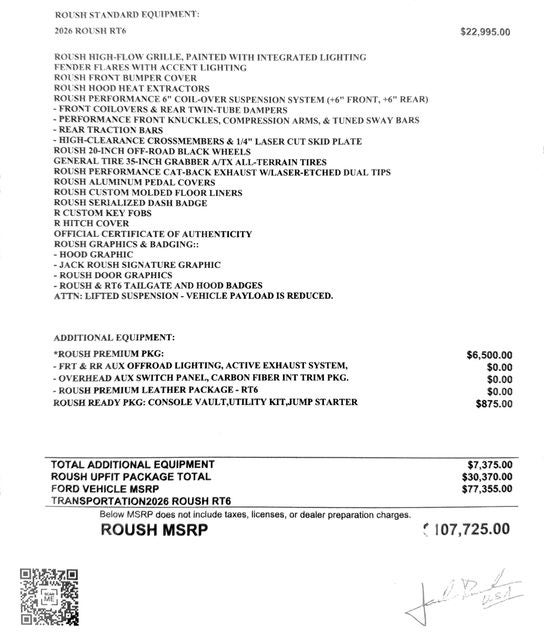 2026 Ford F-150 ROUSH F-150 RT6
