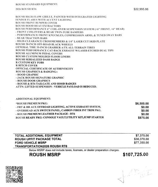 2026 Ford F-150 ROUSH F-150 RT6