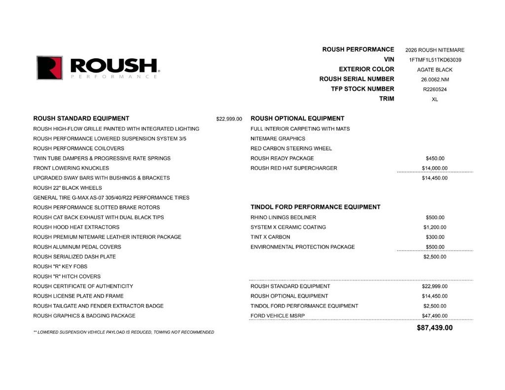 2026 Ford F-150 ROUSH F-150 NITEMARE SC SUPERCHARGED