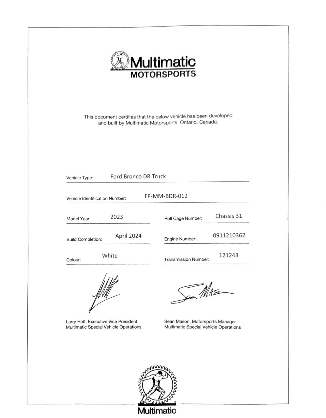 Bronco DR - Desert Racer Performance Off Road Bronco 