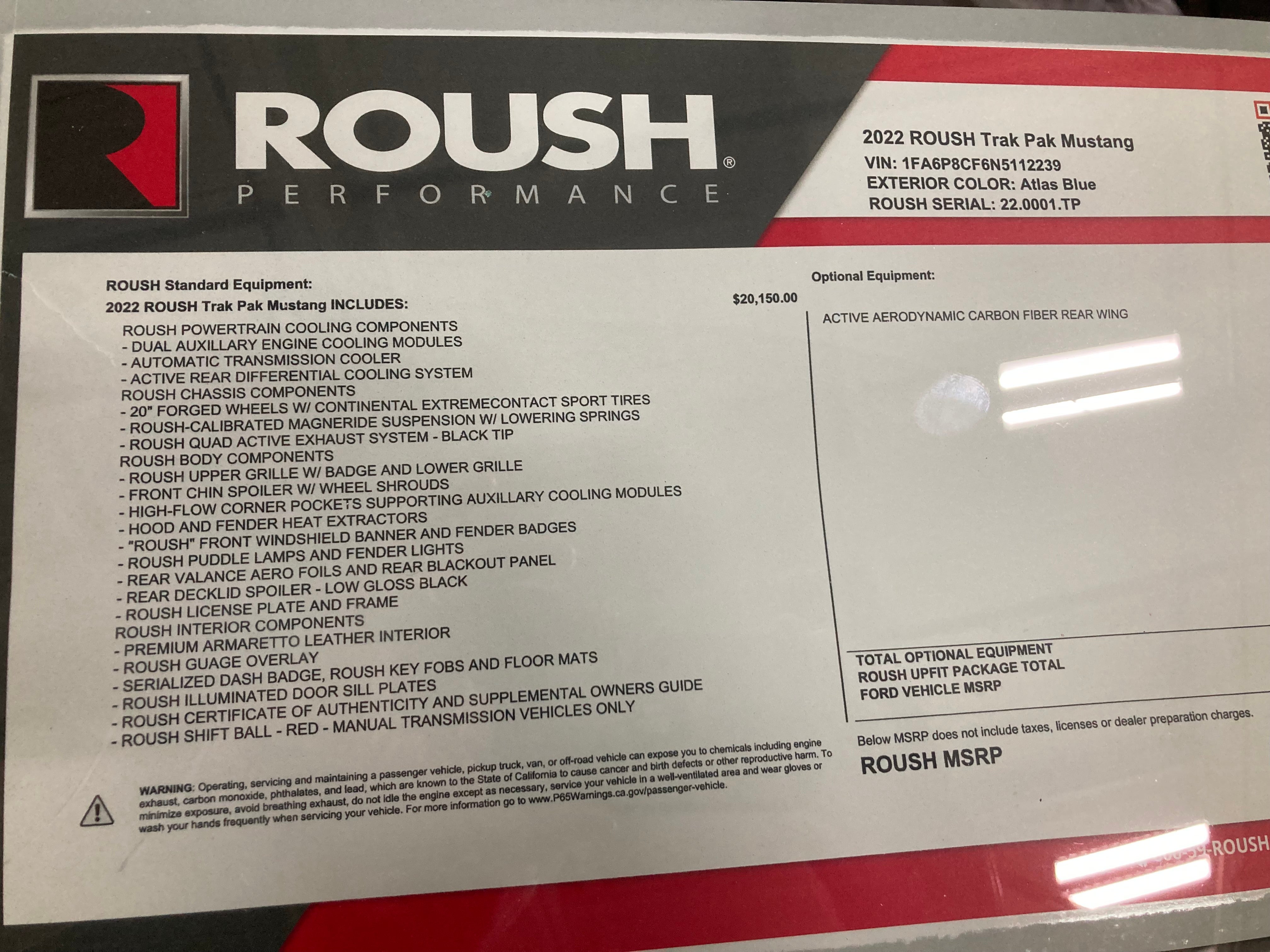 ROUSH Trak Pak Special Edition Mustang